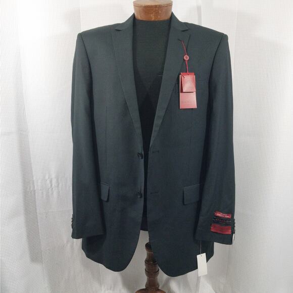NWT@$239! BOCCACIO UOMO! BLACK W/FINE GRAY PINSTRIPES BLAZER, JACKET! SZ 42R - Picture 3 of 13